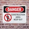 Signmission Construction Area Keep Out Danger Sign, Plastic, 10in W x 7in L, 2PK OS-2PACK-DS-P-710-L-1096 - alternate 3